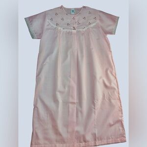 Katz Vintage Embroidered Nightgown Pink , Short Sleeve, Size Small